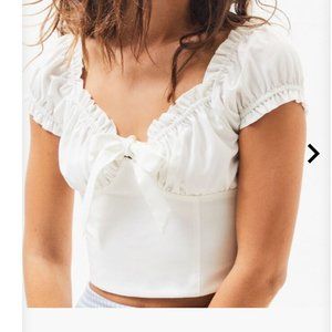 Pacsun Short Sleeve Crop Tie-Front Top